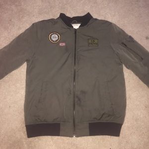 Cute Army Green Boys Bomber Jacket